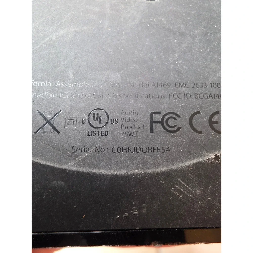 Apple TV‎ 3rd Generation Black Media Streamer Model A1469 EMC 2633 1080p HD F1